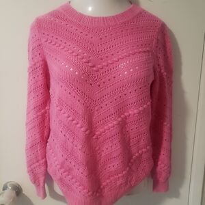 LOFT Bright Pink Crew Neck Sweater